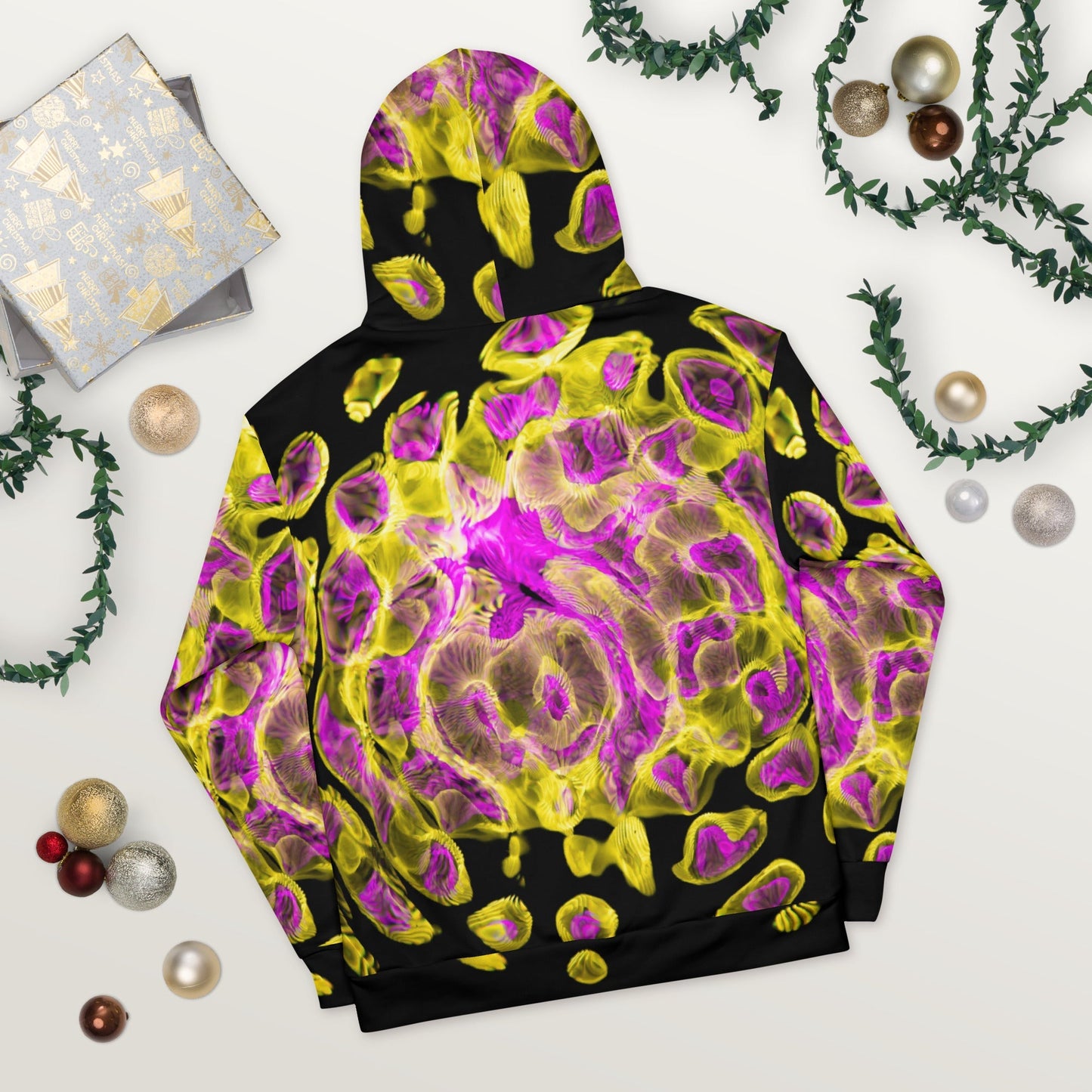 all-over print rave hoodie