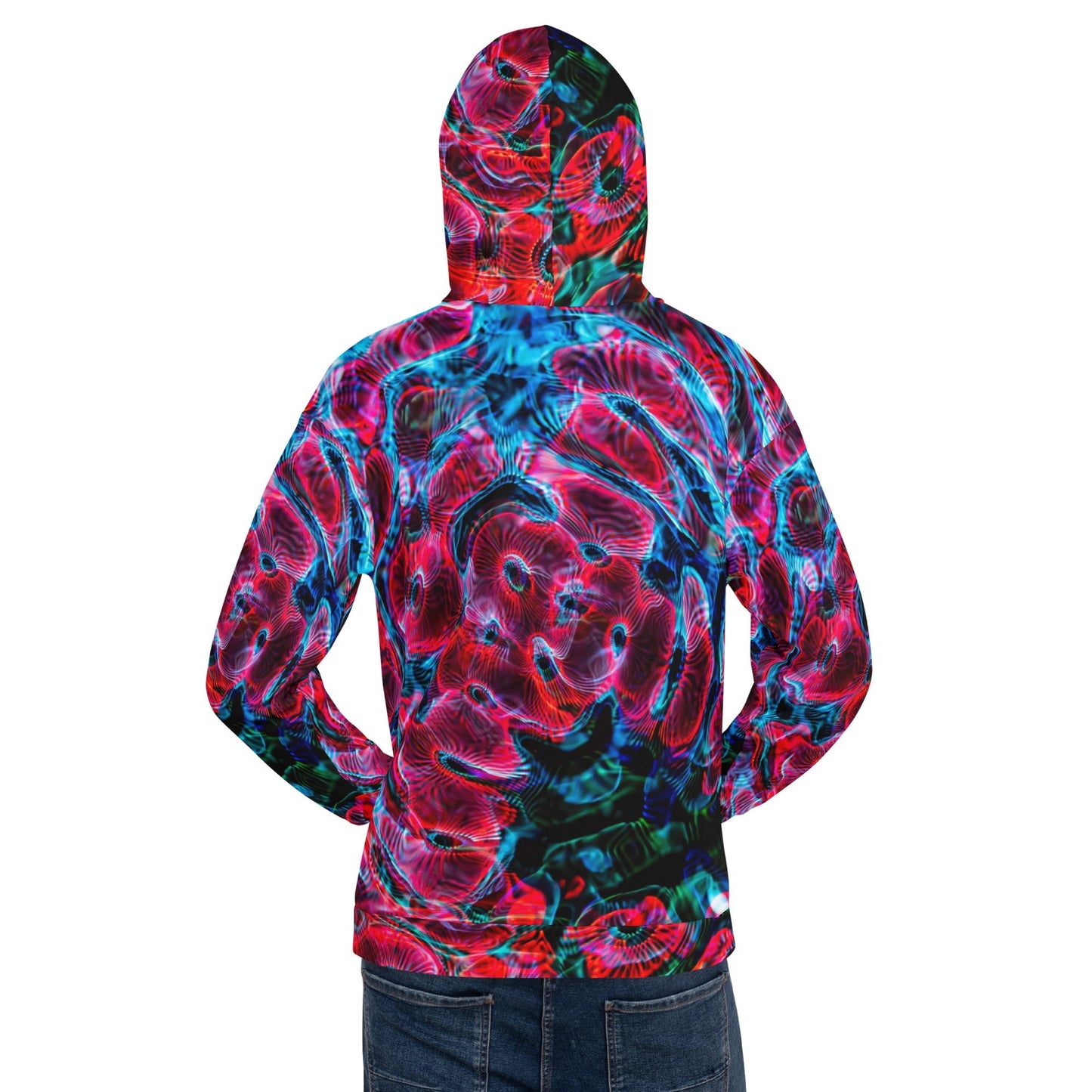 all-over print rave hoodie