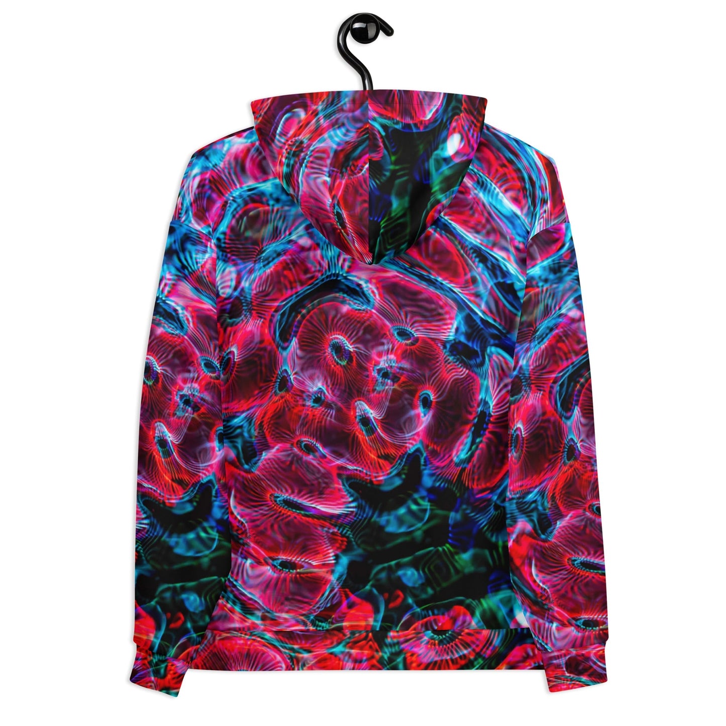 all-over print rave hoodie