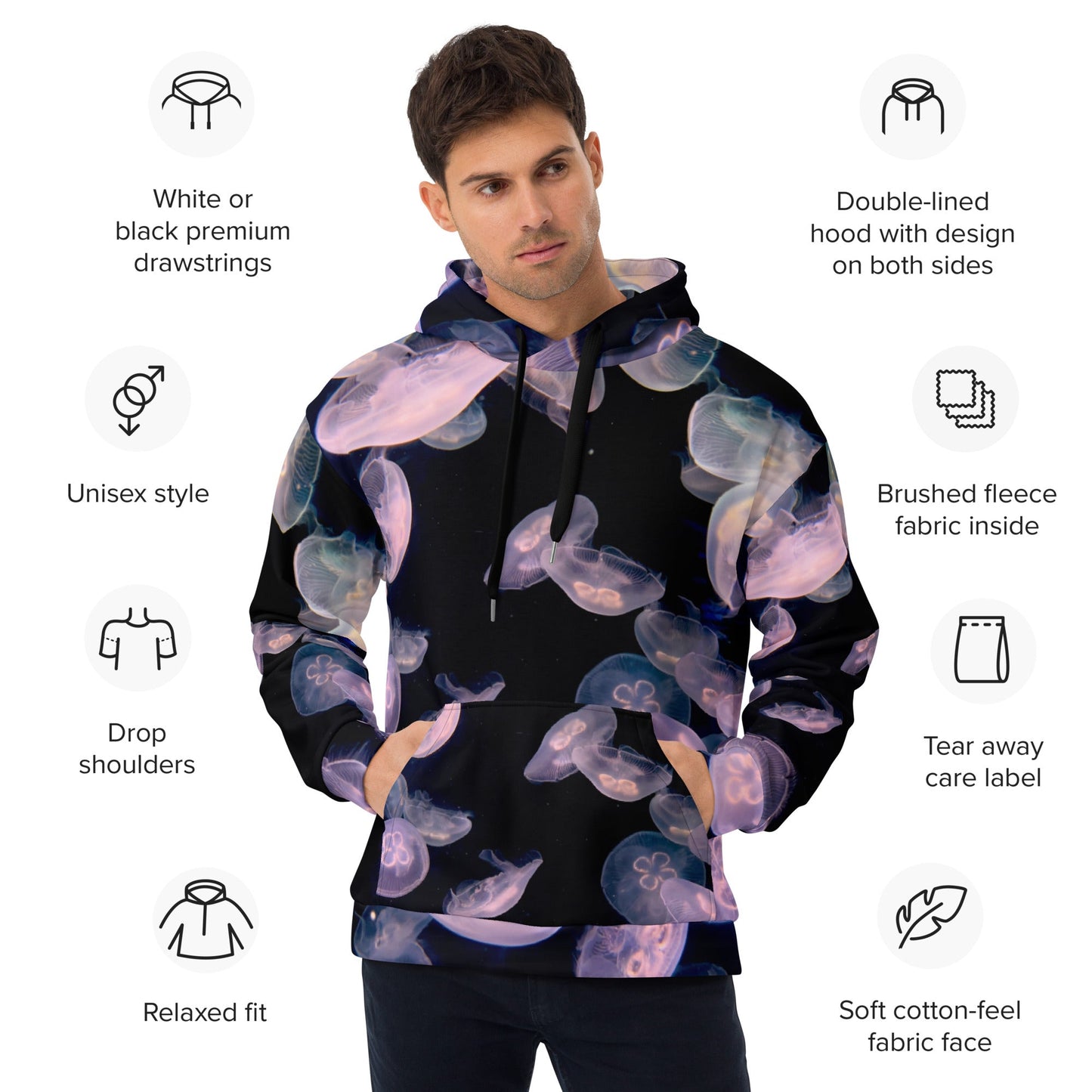 all-over print jellyfish hoodie