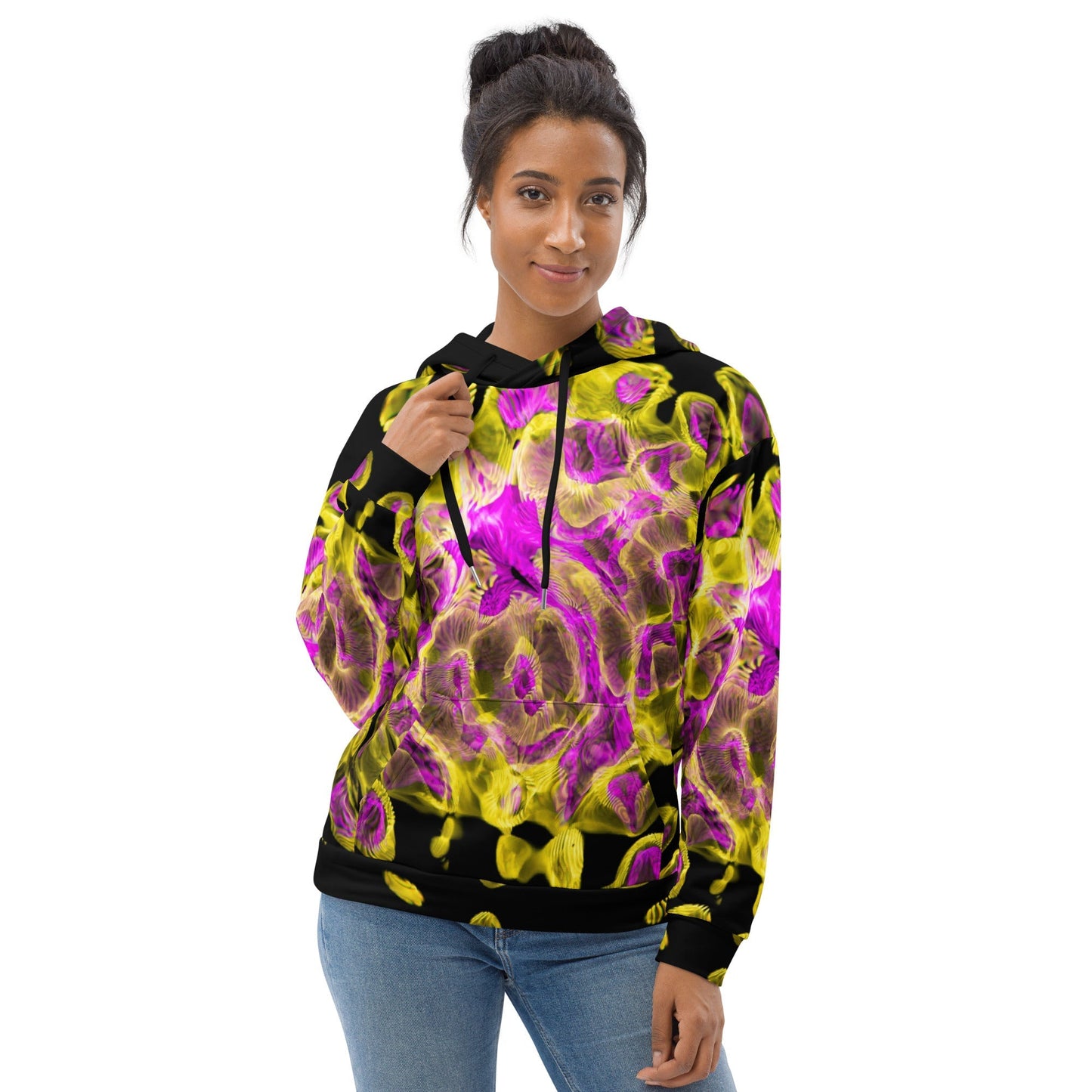 all-over print rave hoodie
