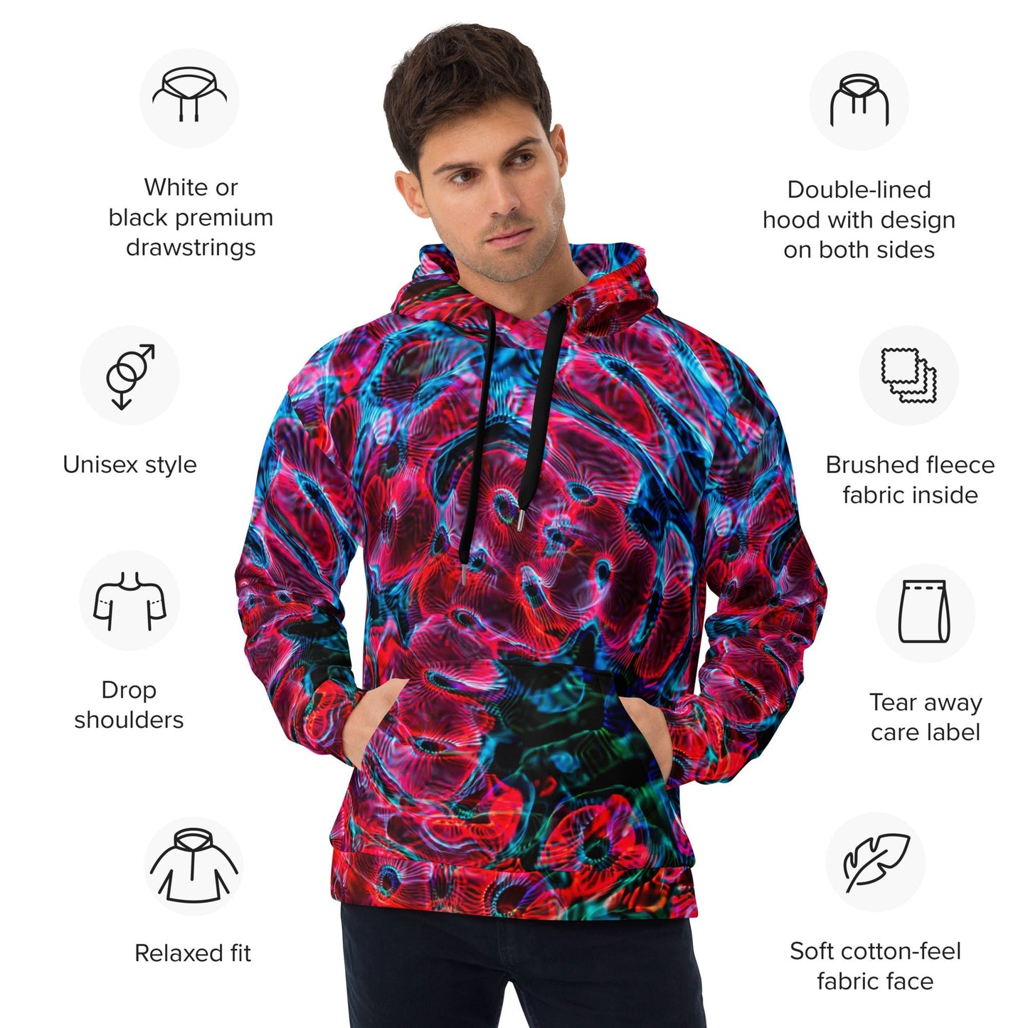 all-over print rave hoodie