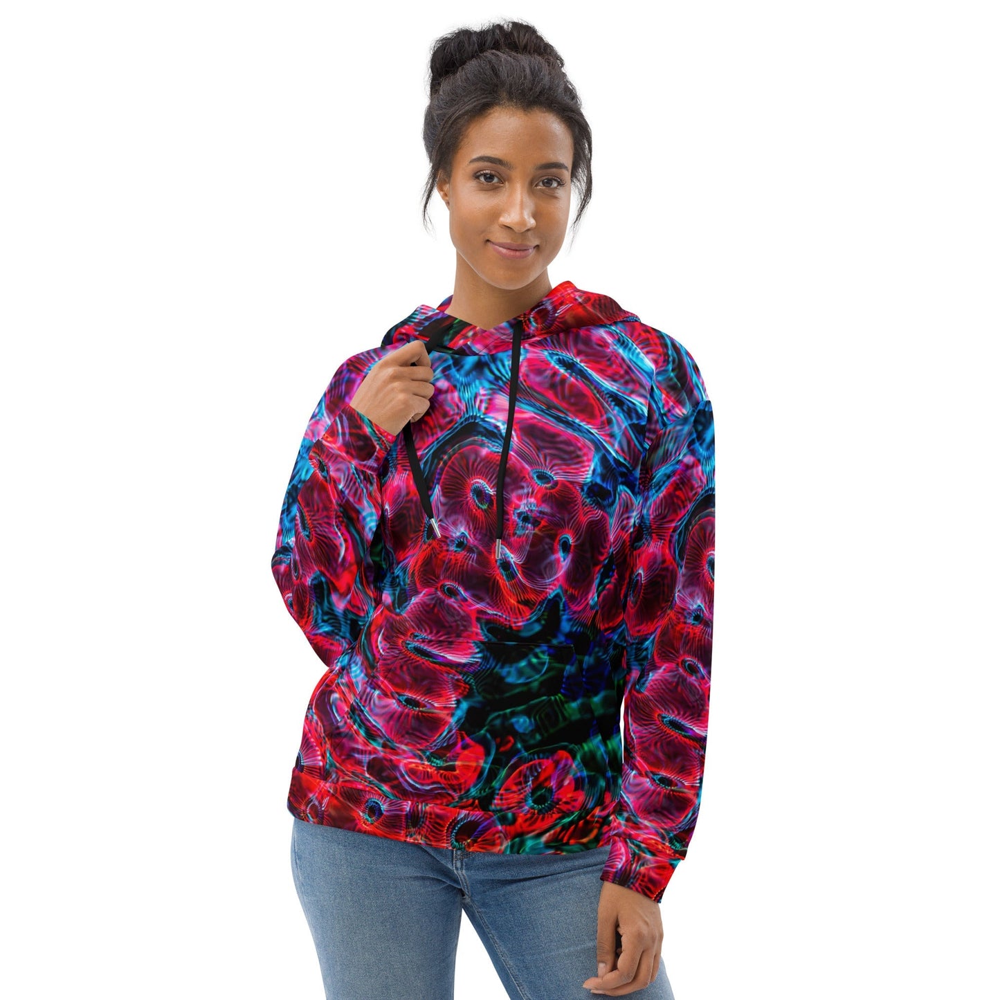 all-over print rave hoodie