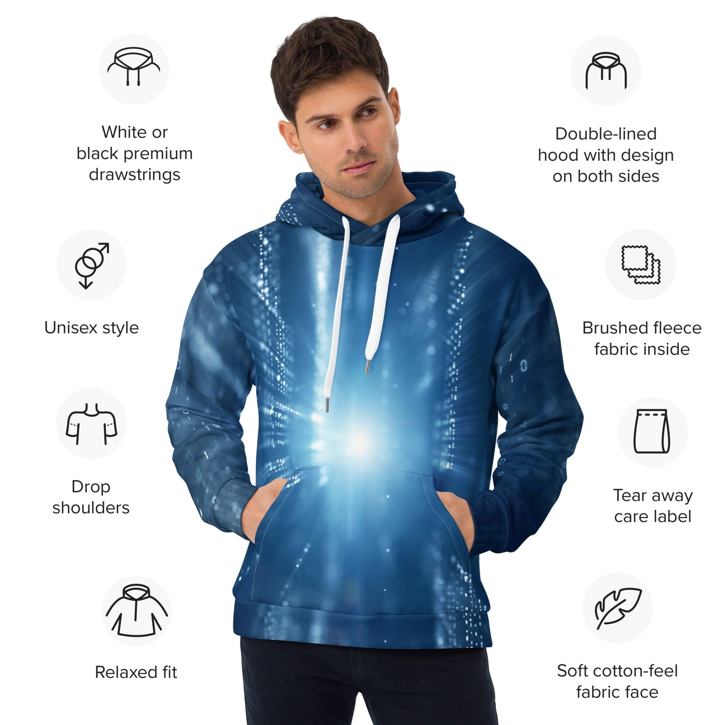 all-over print binary hoodie