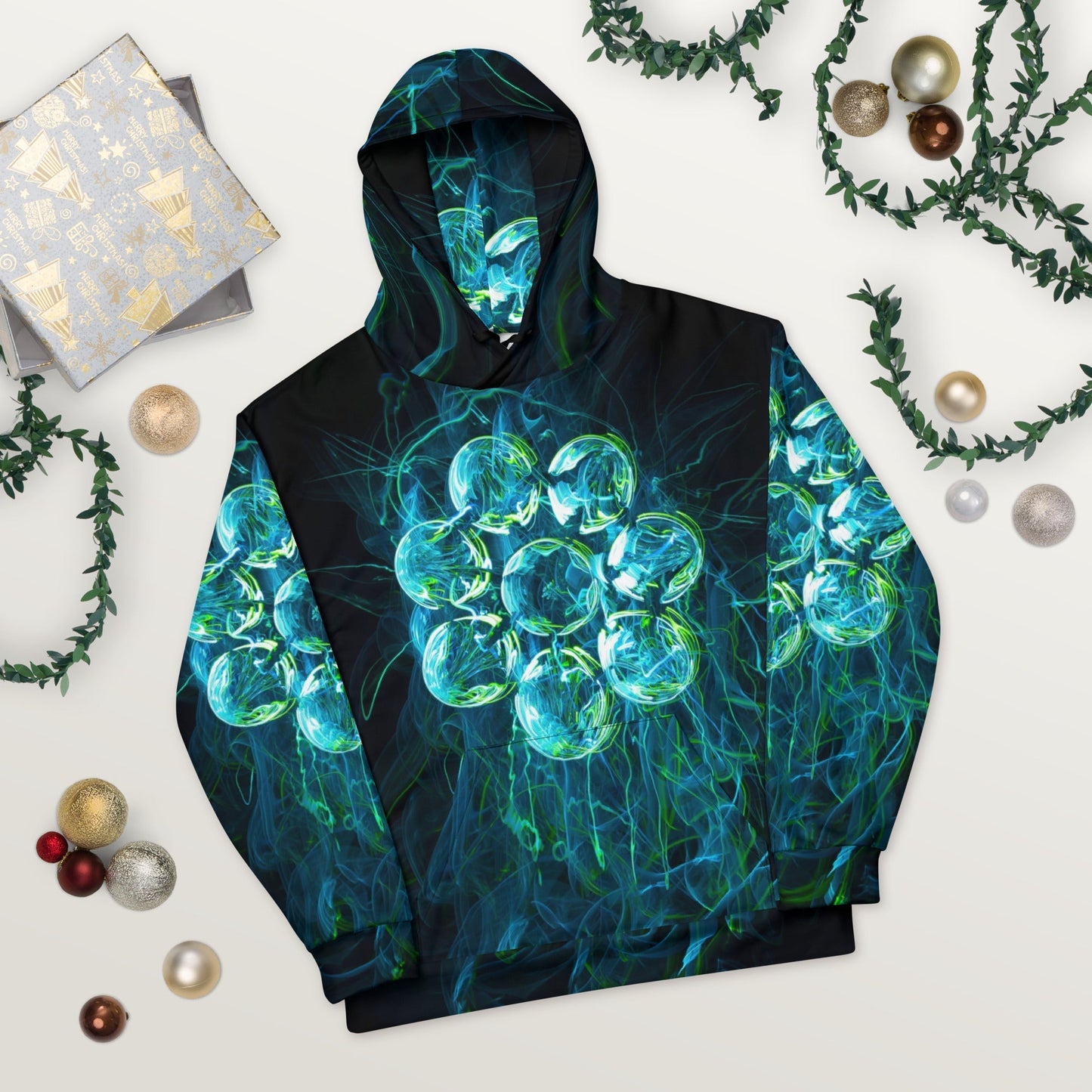 all-over print festival hoodie