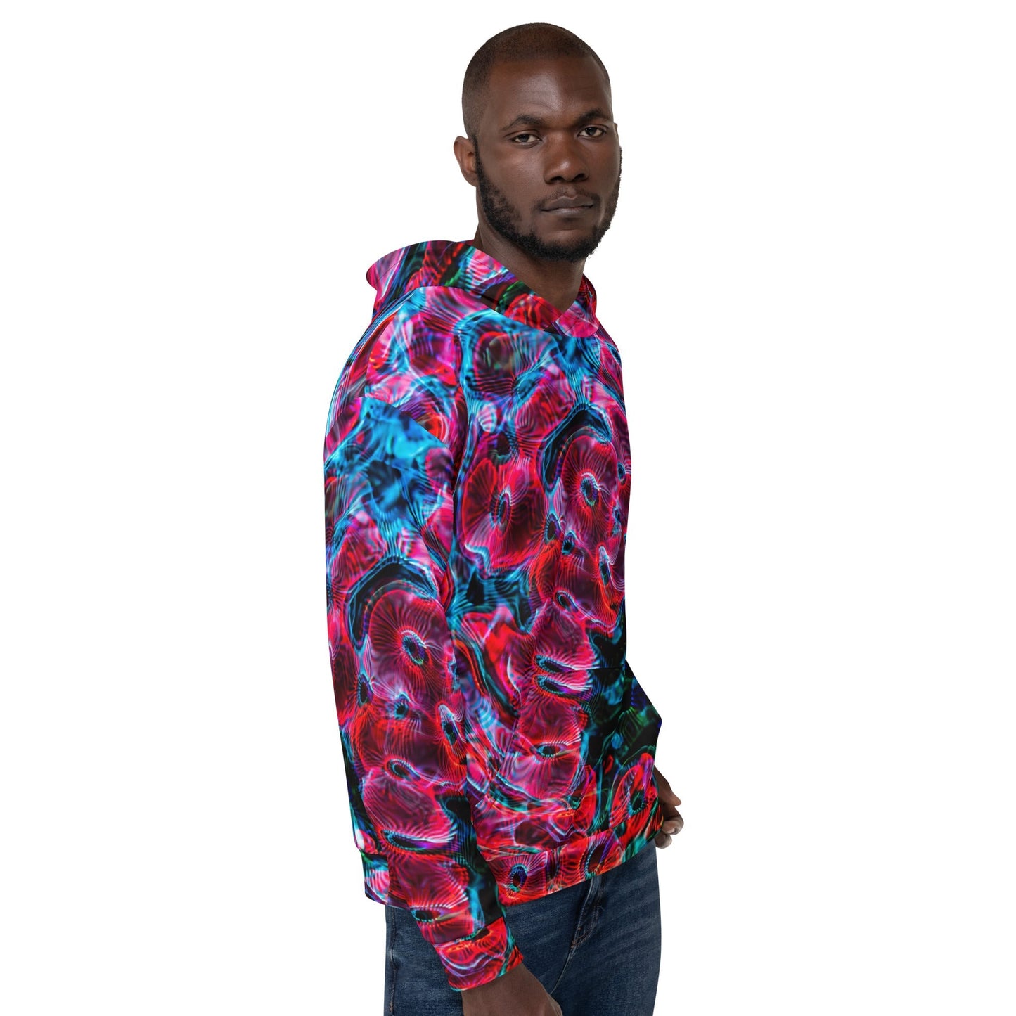 all-over print rave hoodie